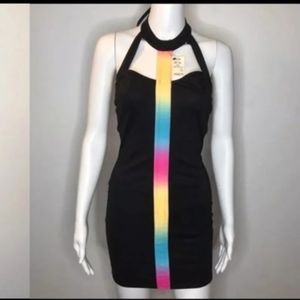 Akira Halter Rainbow Dress